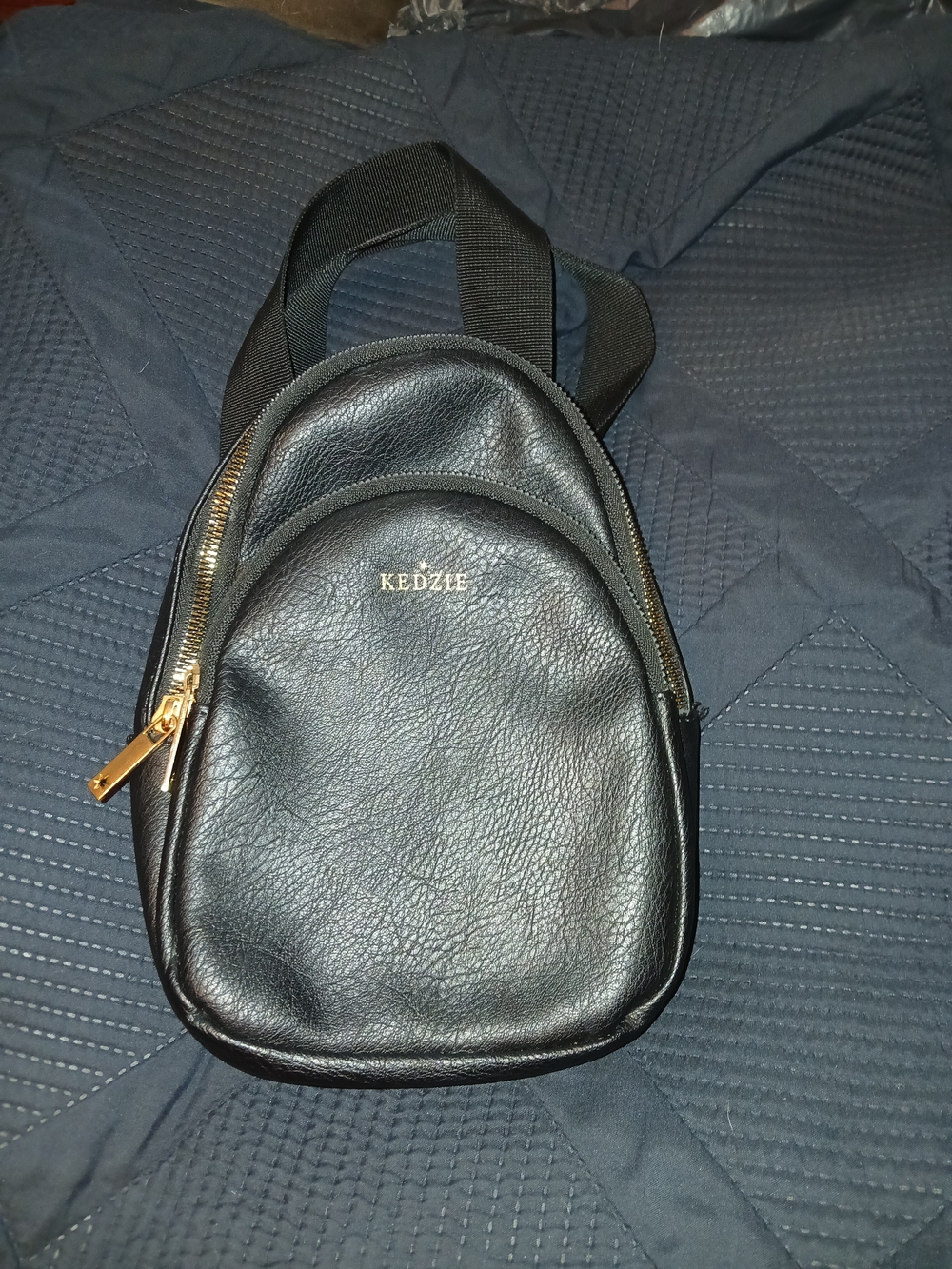 Black Leather Kedzie Mini Backpack Sling